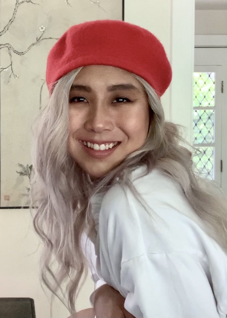 Monique Chan in the red beret for The Storied Recipe