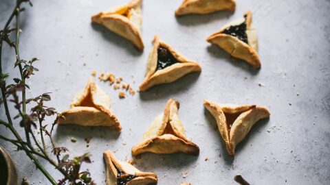 bright photo of apricot and prune purim cookies