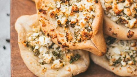 thumbnail of lebanese cheese fatayer on wooden cutting board